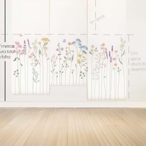 Papel de Parede Jardim Secreto, medidas do desenho