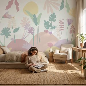 Painel Botanico Alvorada no quarto teen